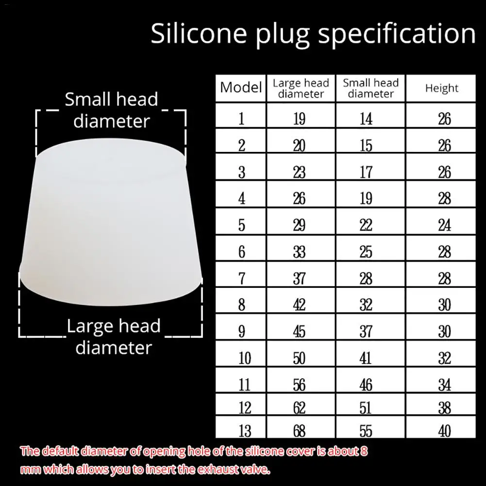 8 мм отверстие пищевого класса с силиконовой резиновой пробкой Силиконовая