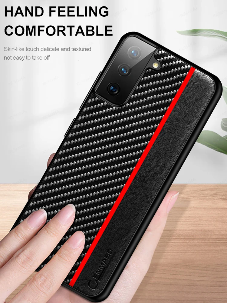 

Grma Carbon Fiber Full Protection Shockproof Thin Case For Samsung Galaxy S21 Plus 5G Fundas for Samsung S21 Ultra Back Cover