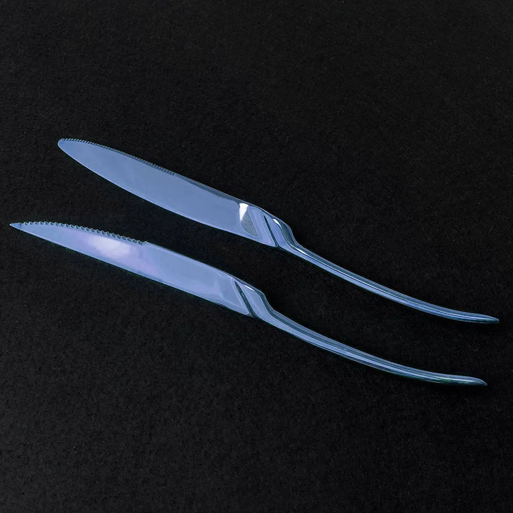 1 шт. набор столовых приборов синего цвета красочных зеркальных 18/10 нержавеющая