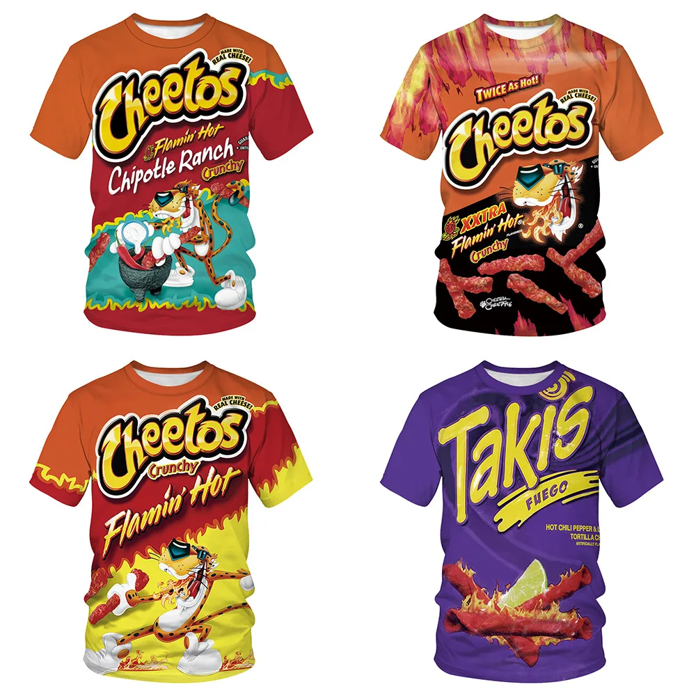 Новая летняя футболка Takis Snacks Cate с 3D принтом повседневная женская коротким