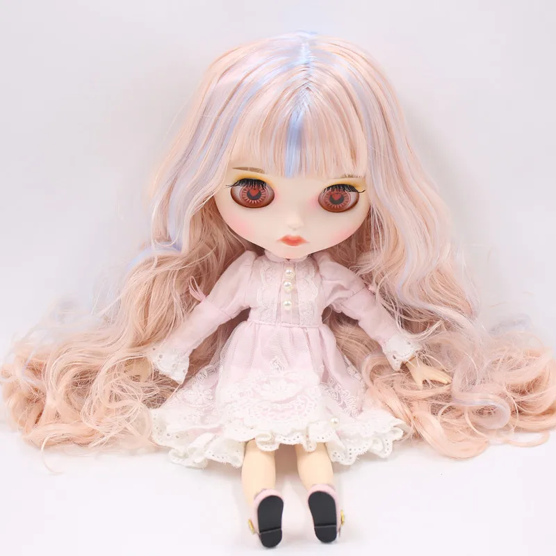 Fortune Days icy 1/6 bjd No.BL2352/6005 Pink mix blue hair carved lips matte face with eyebrow customized | Игрушки и хобби