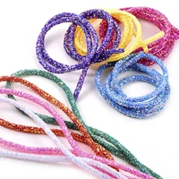 36mm resin glitter rhinestones rope tube cord sequin trimming for diy jewelry bracelet necklace party decoration wedding 1 yard