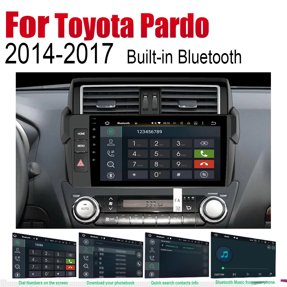 Автомагнитола ZaiXi 2 Din Android для Toyota Pardo LC950 Prado 950 2014 ~ 2017 GPS навигация Wi Fi карты