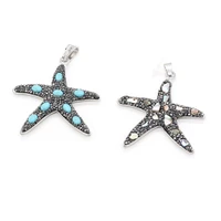 charms natual stone pendant five pointed starfish pendant for making diy jewelry necklace accessories gift 58x60mm