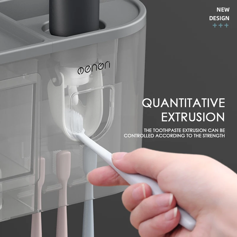 toothbrush holder wall automatic toothpaste squeezer dispenser magnetic adsorption inverted cup storage rack bathroom accessorie free global shipping