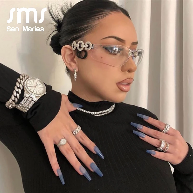 Роскошные Алмазные Солнцезащитные очки для мужчин и женщин новые брендовые