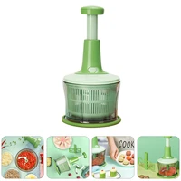 1 set of onion cutter garlic chopper hand held vegetable masher removable nut mincer meat giinder kitchen accessories green