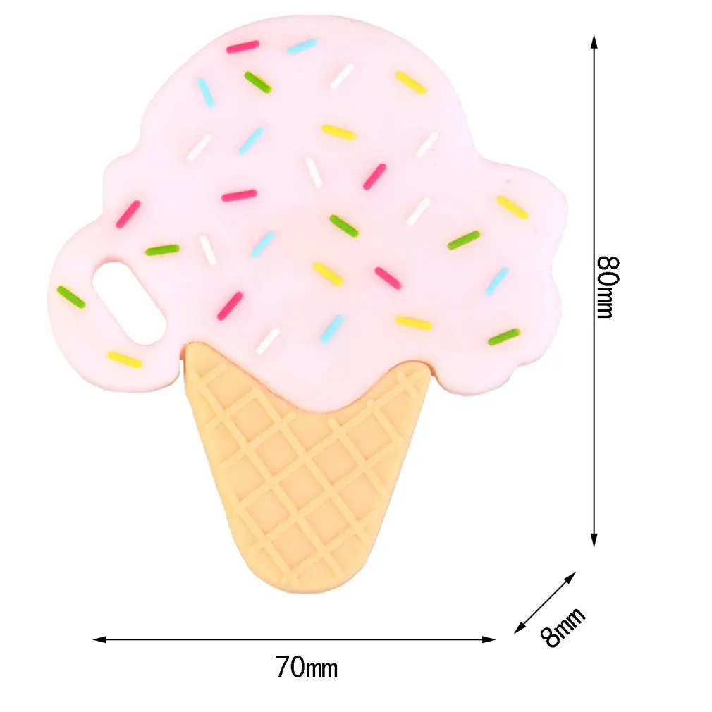 

New Ice Cream Lovely Silicone Pendant Cute Baby Toys Teething Chewable BPA Free Pendant For Nursing Necklace Baby Teether 2018