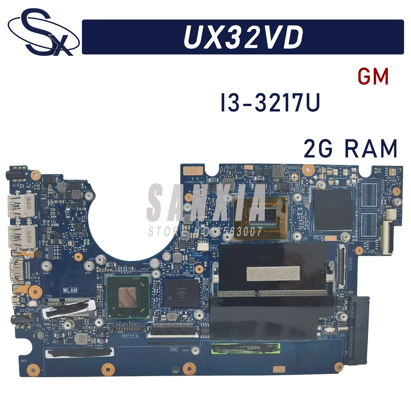 

KEFU UX32VD is suitable for ASUS Zenbook UX32VD UX32V UX32A laptop motherboard with I3-3217U 2G-RAM (GM) 100% test OK
