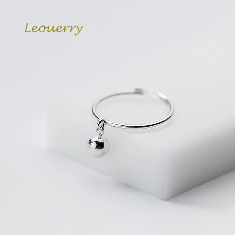 

Leouerry 925 Sterling Silver Minimalist Lucky Ball Ornament Open Rings Women Cool Bead Finger Ring for Party Fine Jewelry