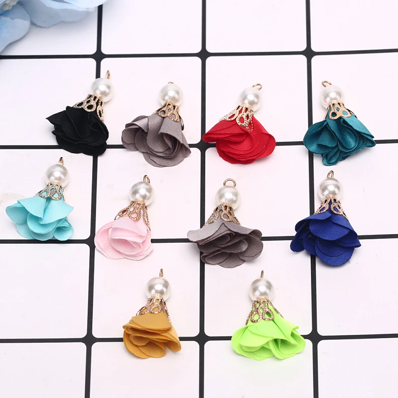 10 шт. цветные бусины фонарь с пряжкой золотистые колокольчики Цветочная кисточка