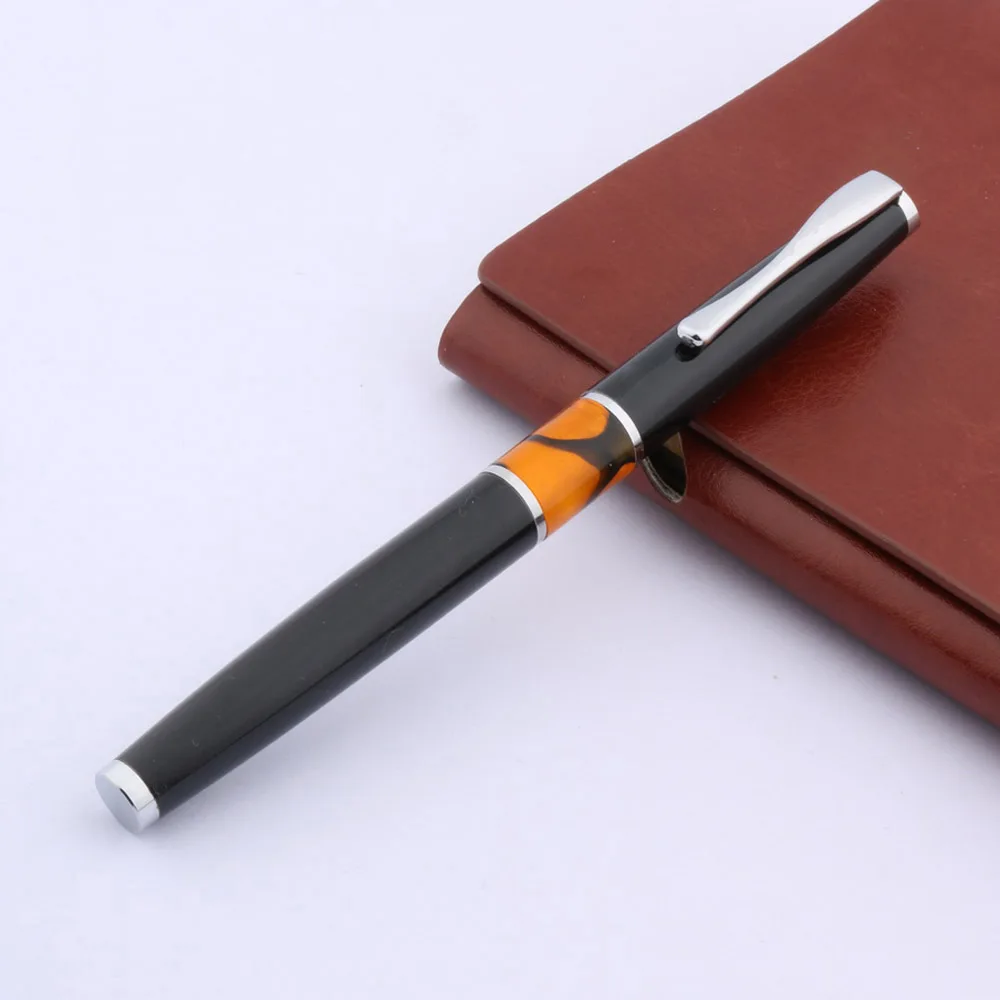 Новая Металлическая черная оранжевая акриловая с серебряной отделкой подарок