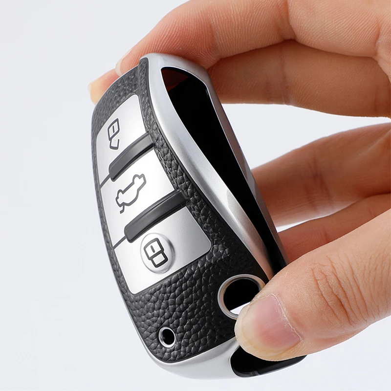 Чехол для автомобильного ключа ТПУ + кожа 3 кнопки Audi C6 R8 A1 A3 Q3 A4 A5 Q5 A6 A7 S6 B6 B7 B8 8P 8V 8L TT