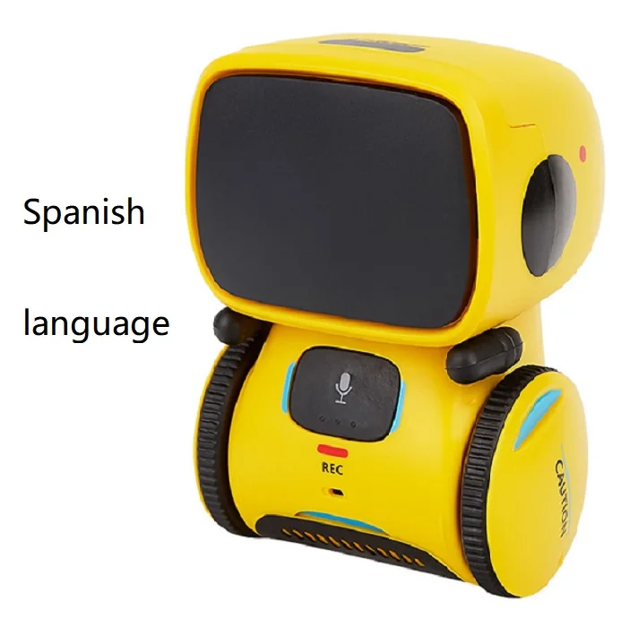 Spanish Yellow Три языка управления s игрушка робот умный милый голосовой контроль танец пение повторение рекордер сенсорный контроль робот подарок для ребенка - Цвет: Spanish Yellow
