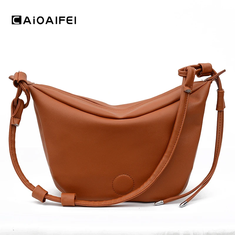 

CAIOAIFEI новые модные сумки-мессенджеры для женщин 2020 hobos сумка из мягкой искусственной кожи через плечо сумка для покупок женские роскошные су...