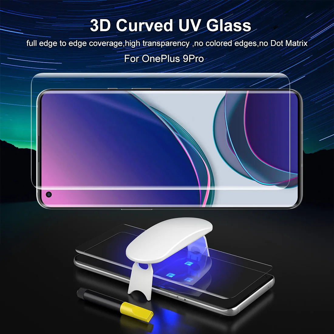 screen protector with fingerprint unlock for oneplus9 9pro uv glass film full cover for oneplus 9 pro tempered glass free global shipping