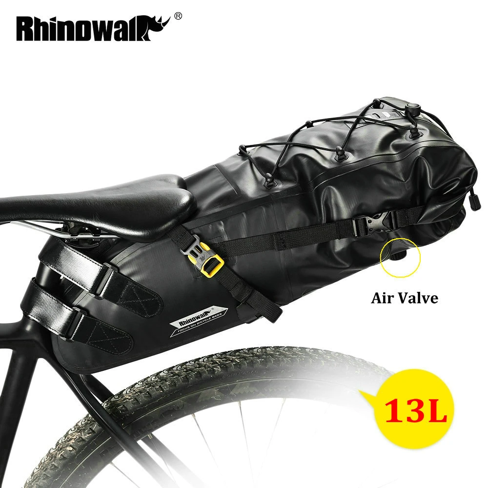 

RHINOWALK 10L 13L Full Waterproof Bicycle Saddle Bag Road Mountain Bike Cycling Rear Rack Bag Luggage Pannier Bike Accessories