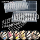 240 шт. в коробке накладные ногти, Набор накладных ногтей, акриловый прозрачный гроб, балерина, французский, полное покрытие, искусственный накладной ноготь, полуматовый ноготь