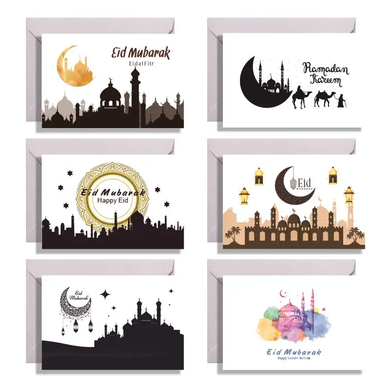 

6 компл./упак. 6 "x4" размер Eid Mubarak поздравительная лампа для быстрого фестиваля религиозных праздников Eid
