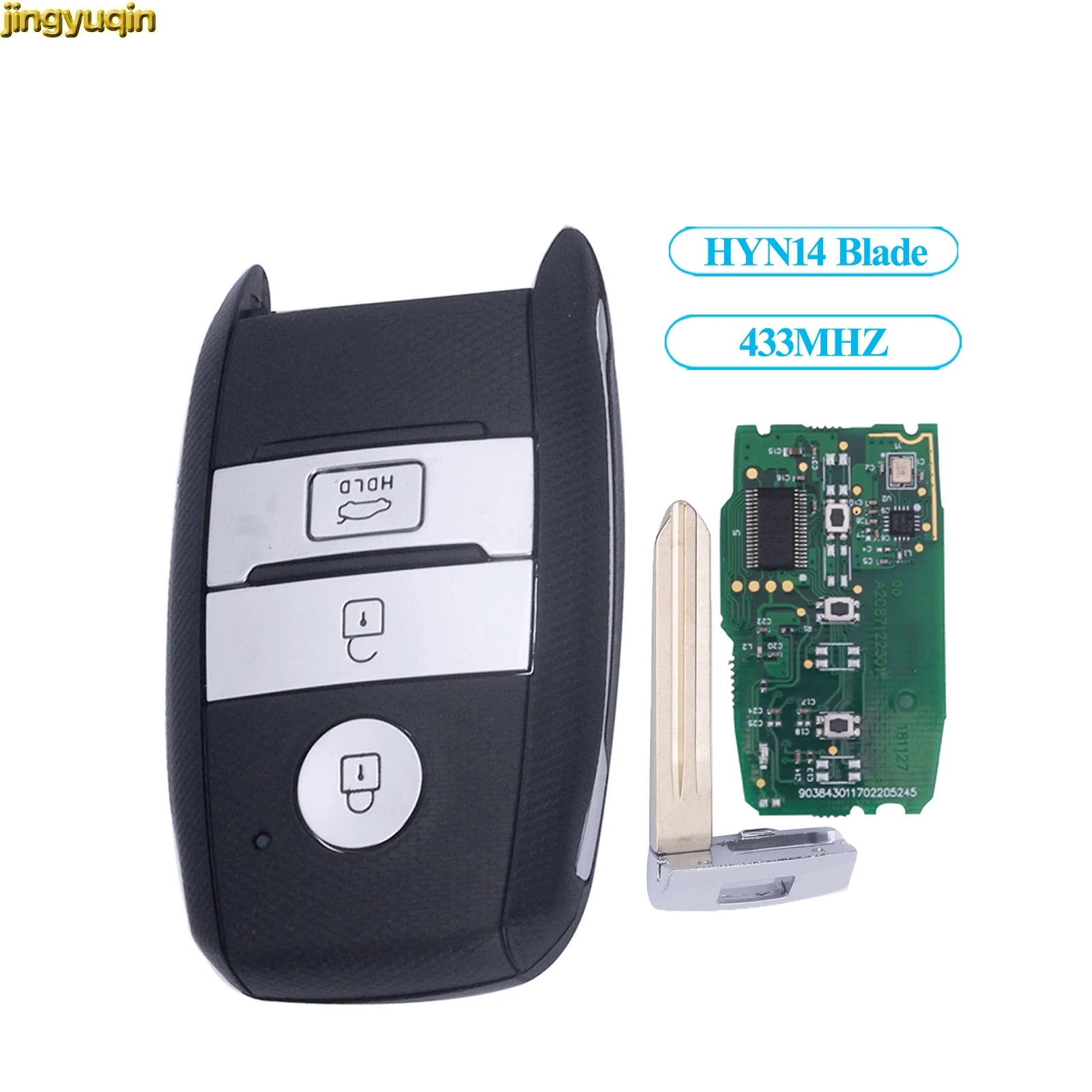 jingyuqin Remote Car Key Shell For KIA K5 Sportage Sorento 433MHZ Electronic Circuit Board Hyn14 Blade Smart Auto Case 3 BTN | Автомобили