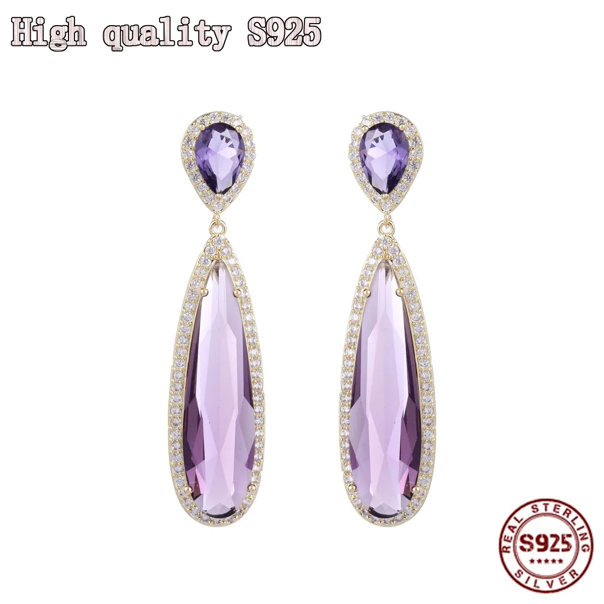 

Женские серьги из серебра 925 пробы, с цирконами