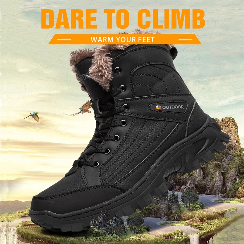 

High-top Men's Snow Boots Forester Waterproof Work Shoes Leather Boots Rock Climbing Outdoor Sports Winter Mountaineering Boots