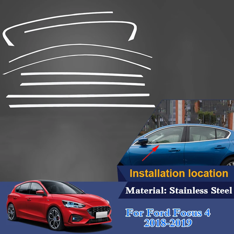 Стайлинг автомобиля QCBXYYXH украшения для окон блестки Ford Focus 4 2018 2019 внешние