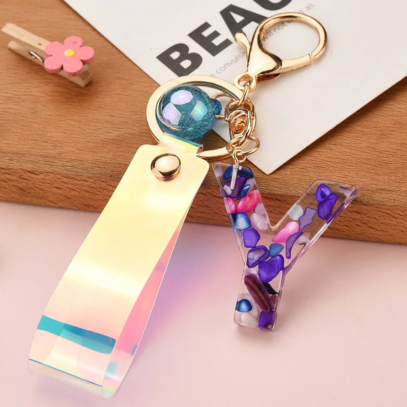 Из смолы АБС ручная работа A Z английские буквы Роскошный брелок градиент в виде