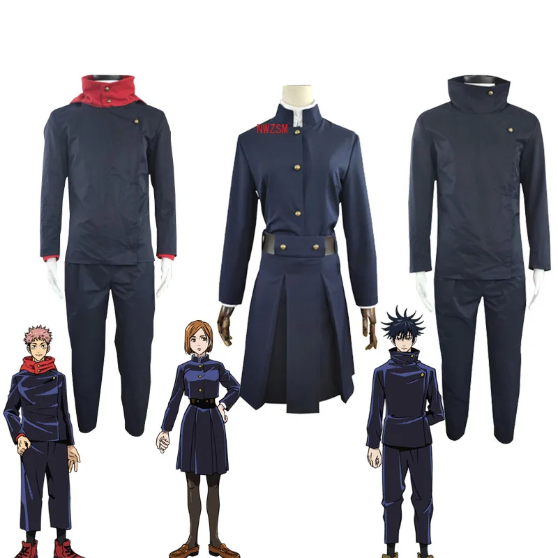 

Anime Costumes Jujutsu Kaisen Itadori Yuji Cosplay Costume Kugisaki Nobara Wigs Fushiguro Megumi Uniform Set and Headwear