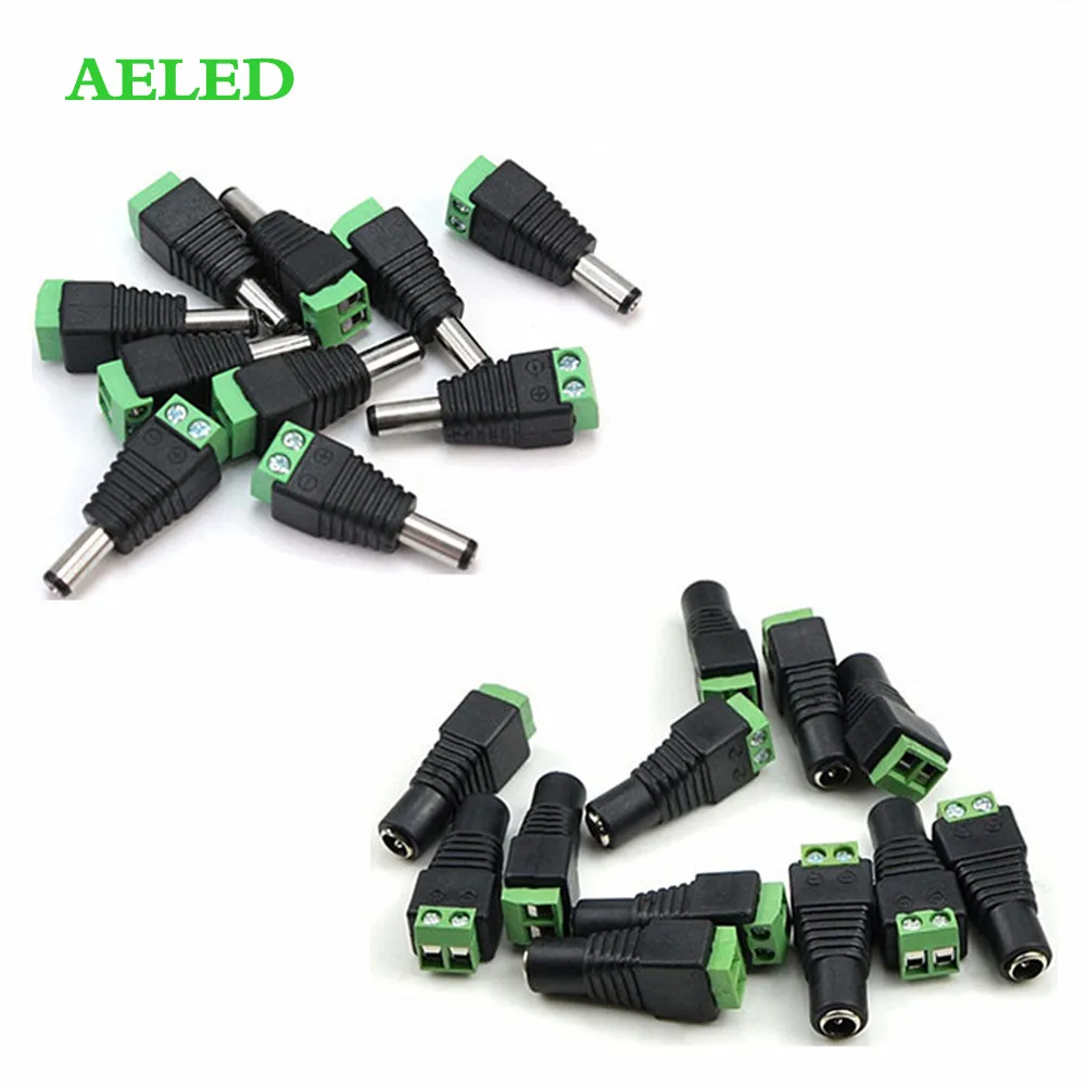 Разъем постоянного тока 5 мм x 2 1 разъем штекер и гнездо светодиодный адаптер для