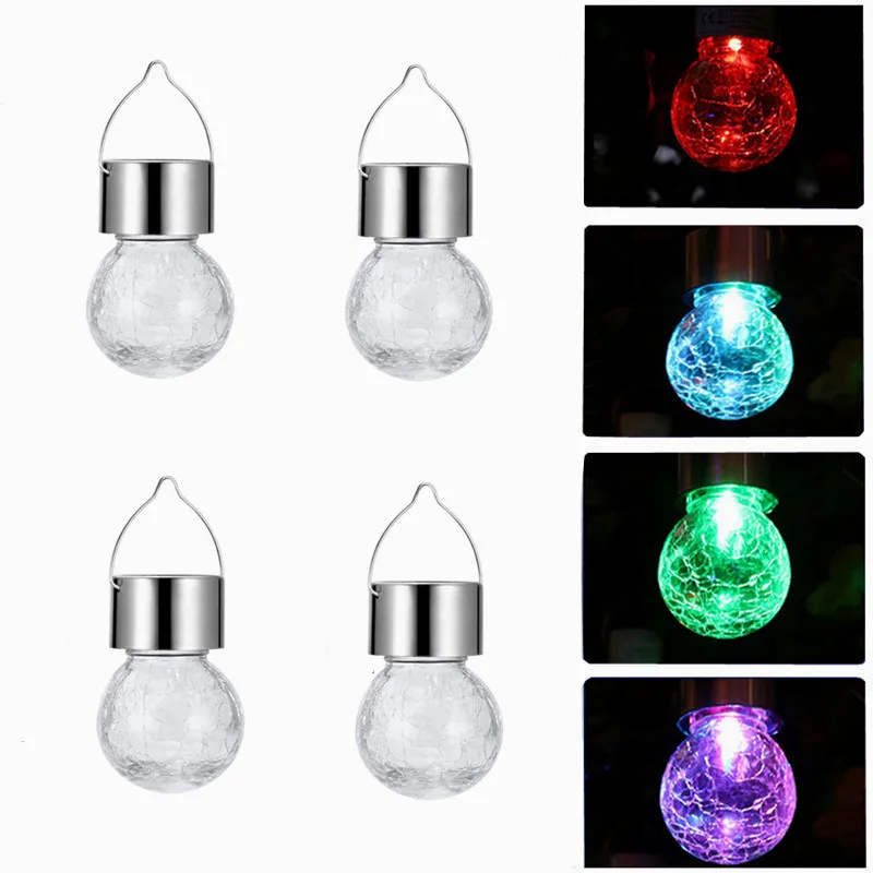 

Solar Mosaic Crackle Outdoor Solar Led Light Waterproof Solar Light Glass Ball Hanging Light Christmas Garland Light Decoration