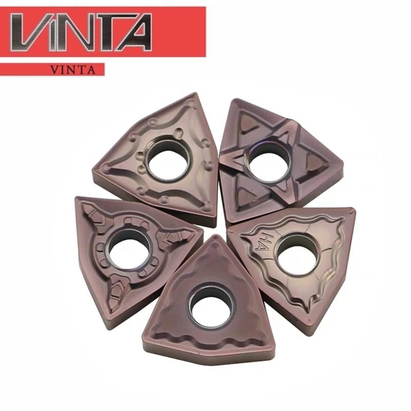 10 pcs/lot Triangular stainless steel cutter WNMG080404 WNMG080408 EN205 lethes machine tools Truning insert Blade OM ES copper