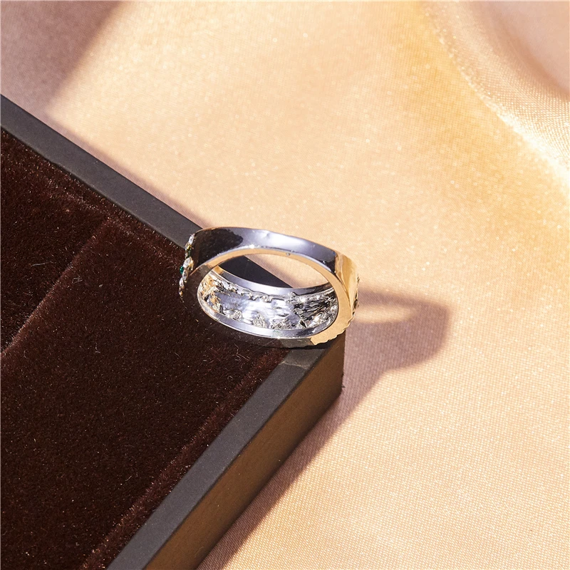 

Popular fashion exquisite round green zircon ring romantic banquet women's accessories noble temperament charm jewelry gift