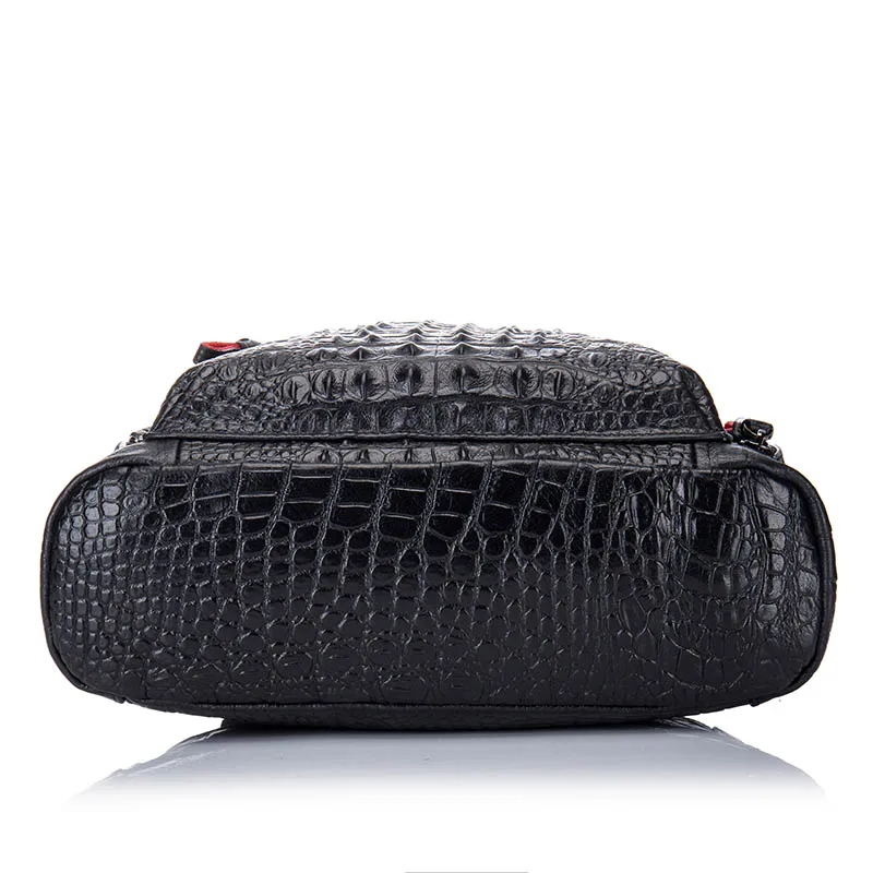 Мужской рюкзак Luufan из натуральной крокодиловой кожи для ноутбука 14 дюймов черный