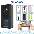 EKEN V7 HD 1080P Wi-Fi видео-дверной звонок Камера визуальное вызывное устройство ночного Vsion IP дверной звонок Беспроводной безопасности Камера