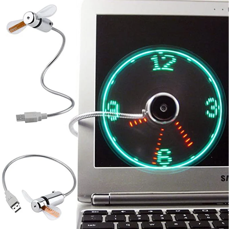 Мини портативный вентилятор Usb Перезаряжаемый гибкий светодиодный дисплей в