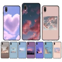 sweet sky pink cloud great art printing aesthetic phone case case for oppo reno realme c3 6pro cover for vivo y91c y17 y19