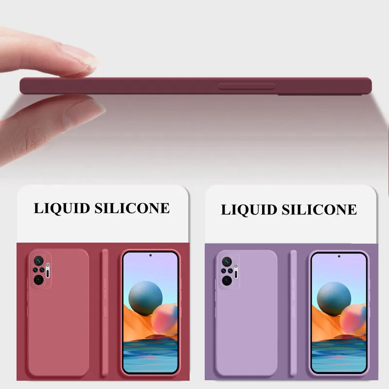 Square Silicone Phone Case For Xiaomi Redmi Note 10 Pro 9 Pro 10s 9s 8 Pro K40 30 20 Mi 10T Pro Poco X3 NFC Mi 11 Lite Back Case