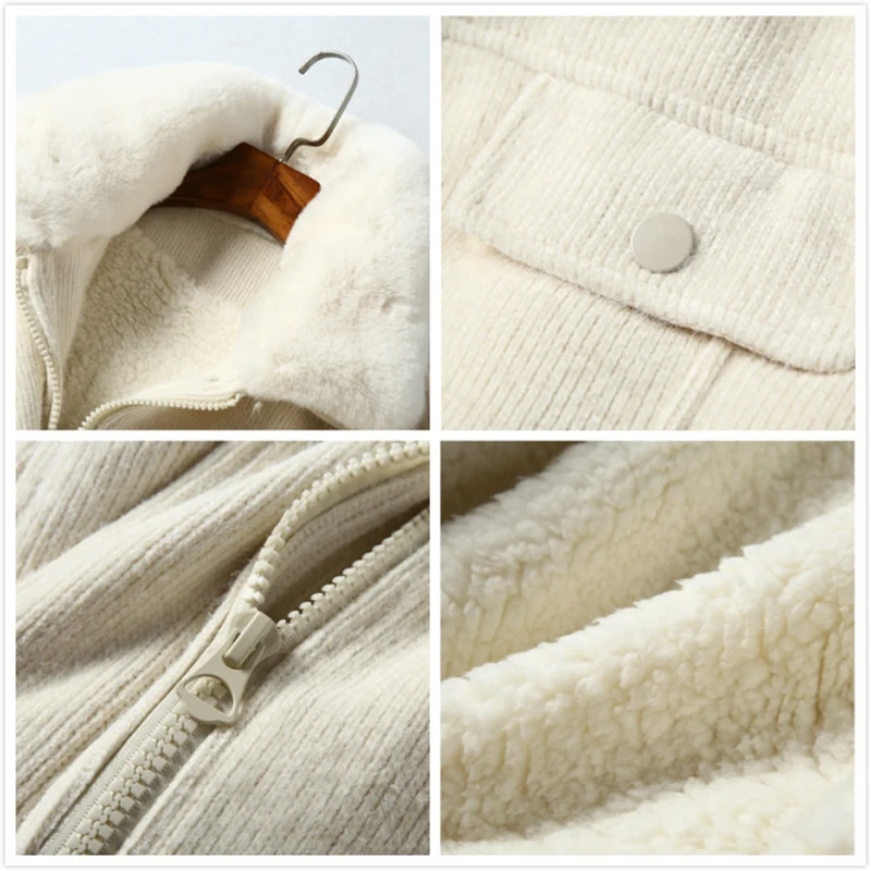 Женская короткая кашемировая куртка с меховым воротником однотонная теплая