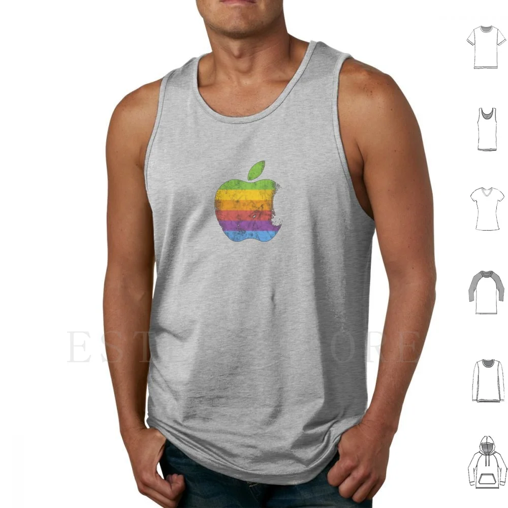 

Retro Logo Tank Tops Vest Sleeveless Retro Retro 70S 80S 90S Vintage Rainbow