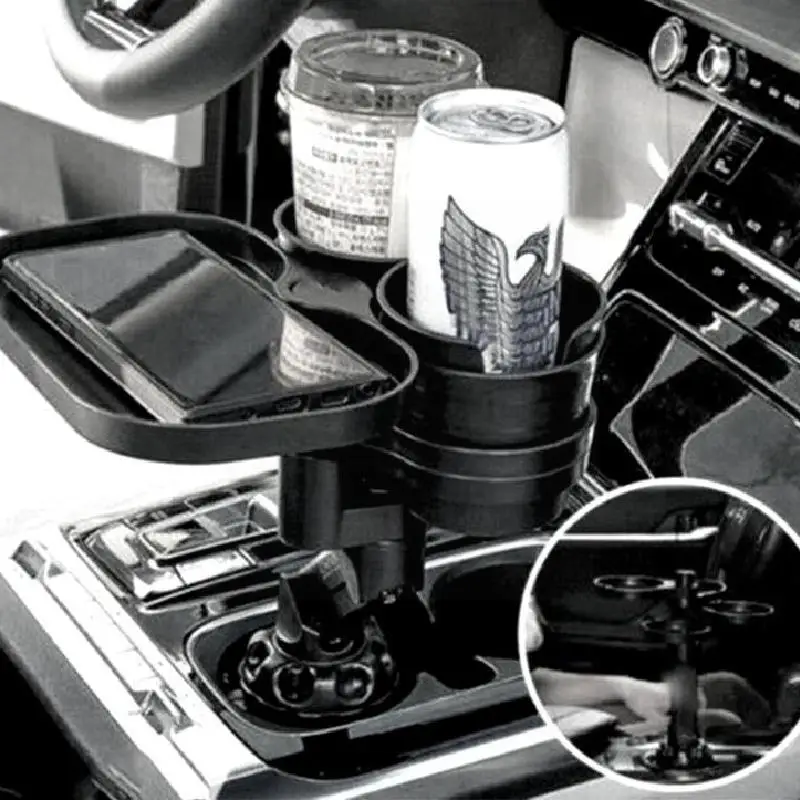 

4 in 1 Car Cup Holder Expander Adapter Space-Saving Auto Base Charging Tray Accessories Adjustable Container Wireless Board S2J1
