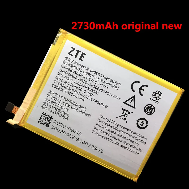 Оригинальный аккумулятор 2730 мАч Li3927T44P8h786035 для батарей ZTE Blade V8 V7 BV0800 BV0701 A910 A506 A522
