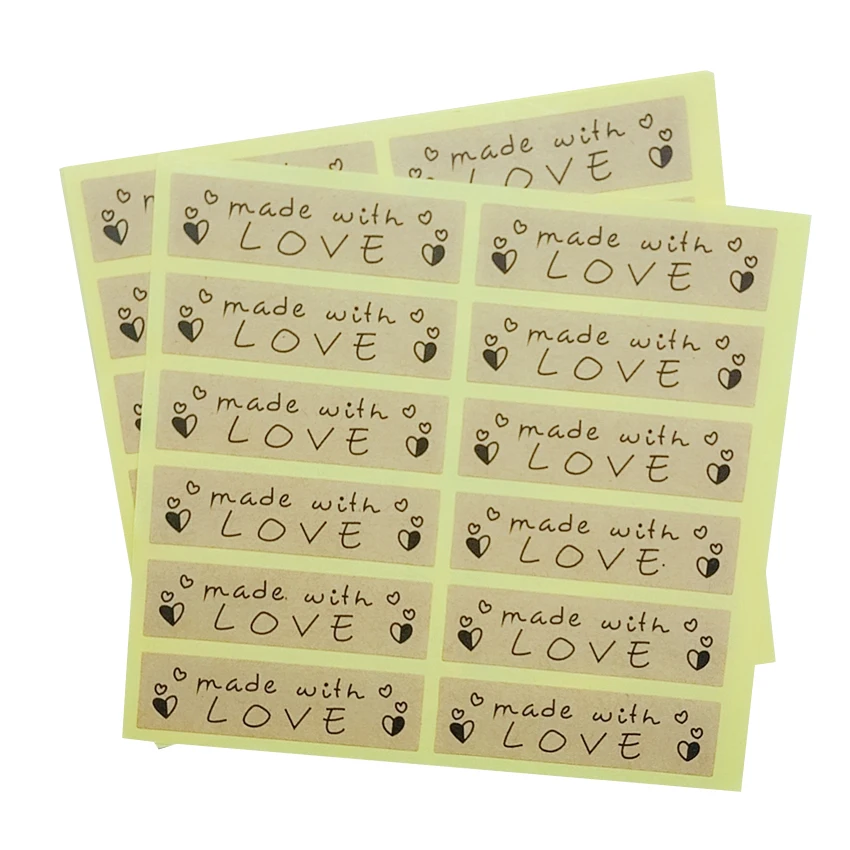 

120pcs/lot 'Hand Made With LOVE' Strip DIY Seal Sticker DIY Gift Product Baking Sealing Label Stickers