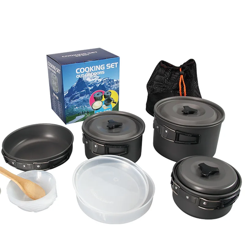 

Посуда для кемпинга на открытом воздухе, портативная, для путешествий на 4-5 человек, многофункциональная, для пикника, большие принадлежнос...
