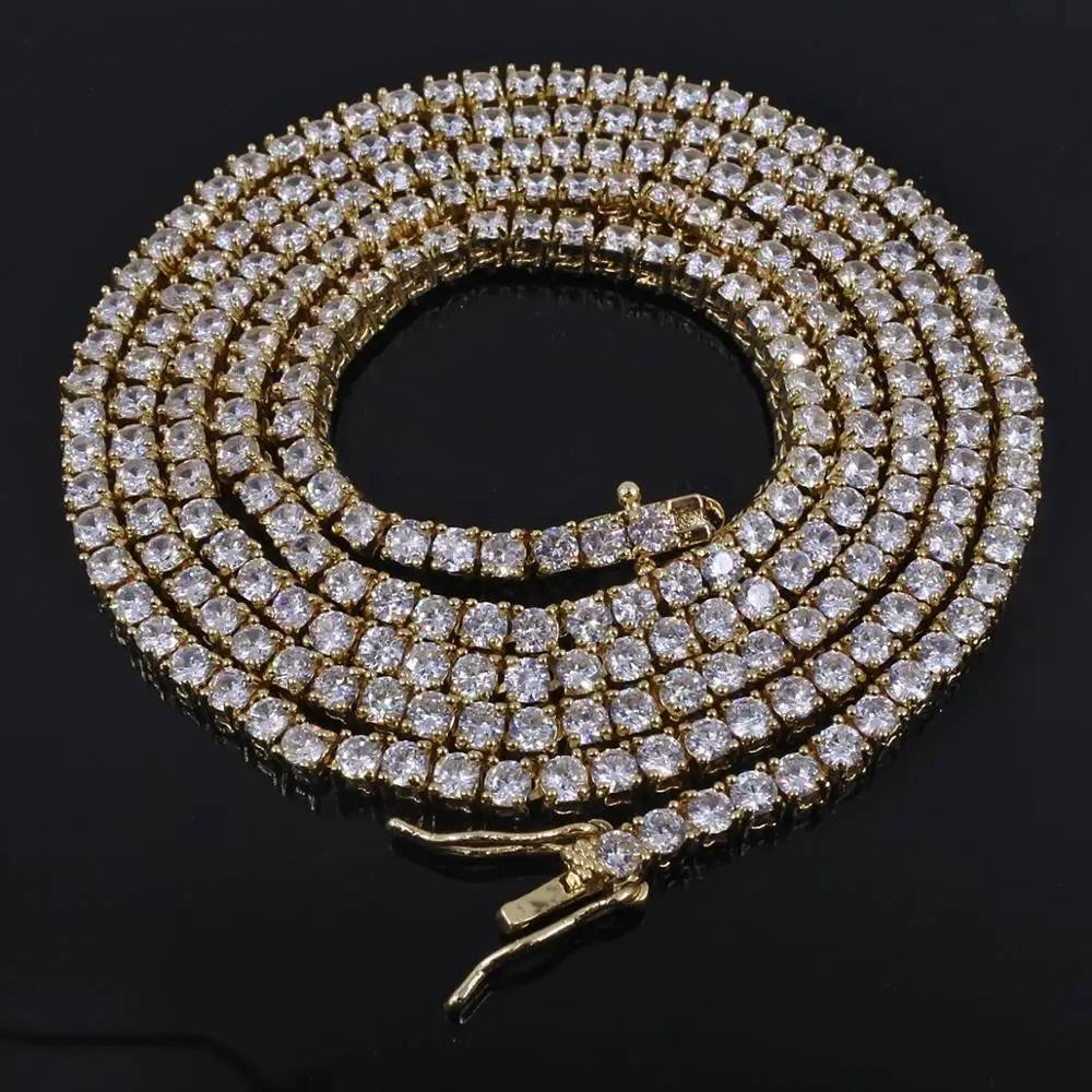 Латунная цепь для тенниса с фианитом ювелирное изделие в стиле хип хоп 1 ряда