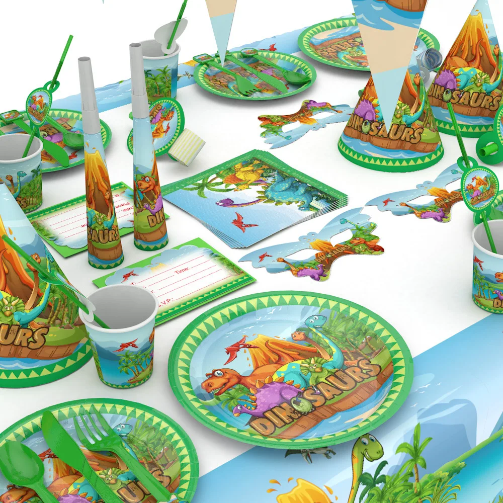 Декоративные подвесные салфетки с изображением динозавров флажков чашек