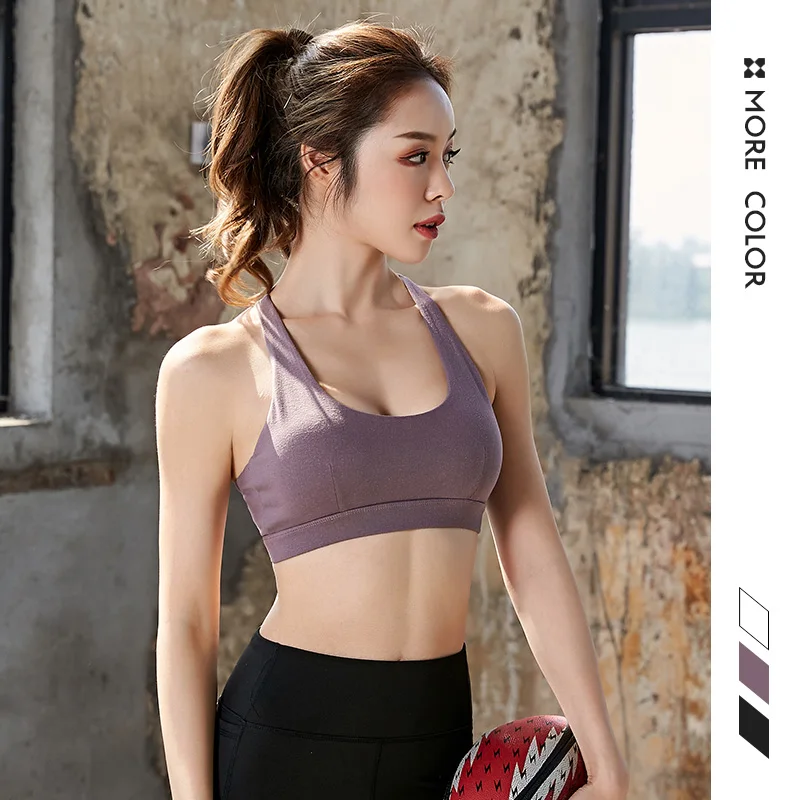Женский дышащий спортивный бюстгальтер впитывающий пот ударопрочный мягкий топ
