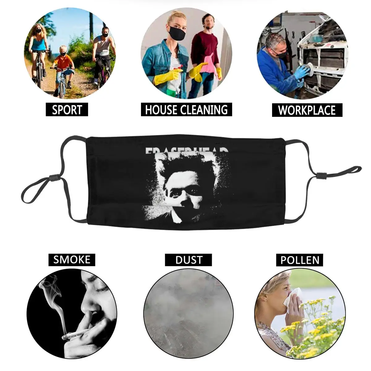 Eraserhead многоразовая маска для лица с широко открытым носком защита от пыли