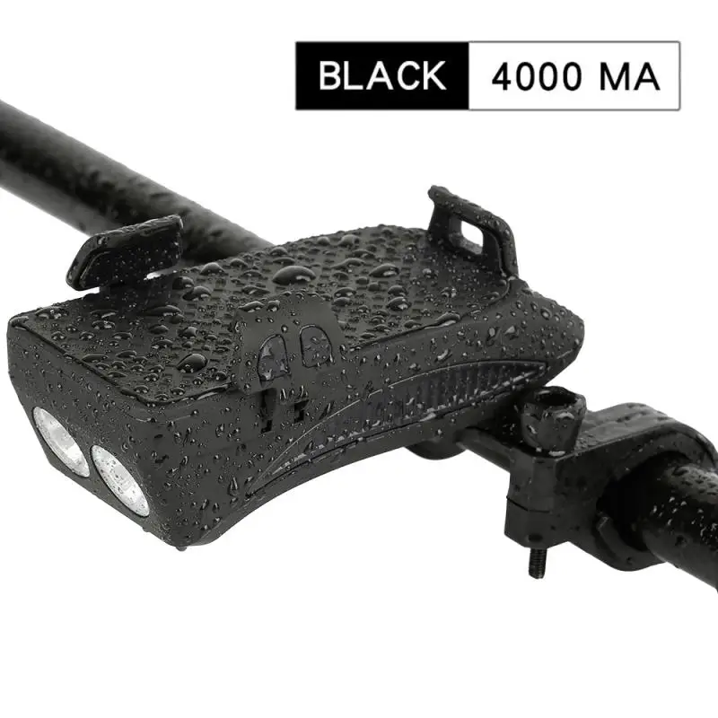 

2000/4000mAh Bicycle Light USB Rechargeable LED Bicycle Headlight Bike Horn Handlebar Phone Holder 4 in 1 multi-function light