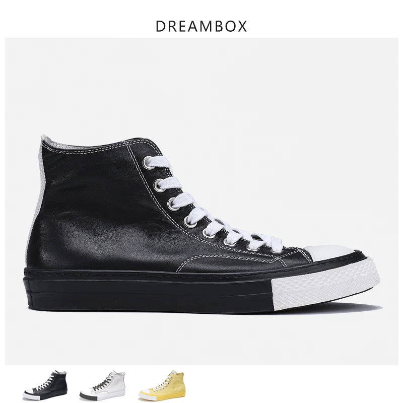 Кожаная обувь с высоким берцем мужская кожаная панель 2019 г. Новая модная